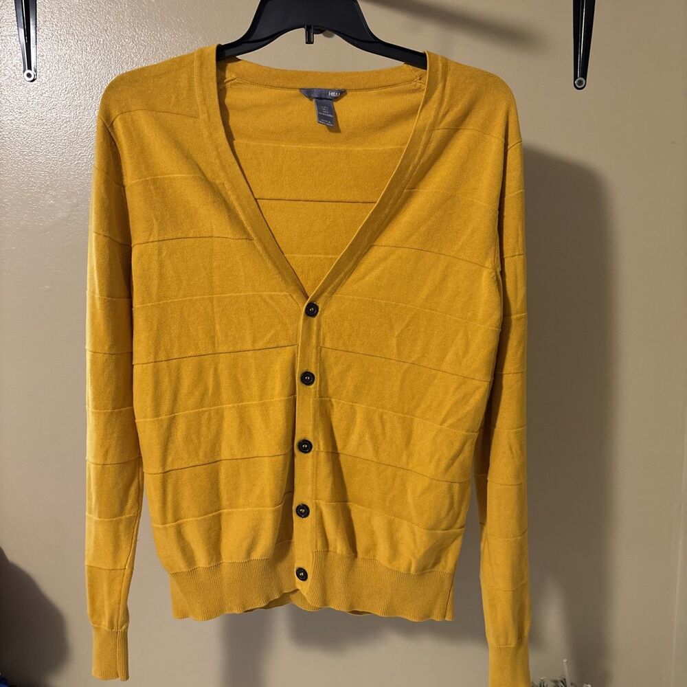 H&M Women's Mustard Yellow Button Up Light Cardigan L/S -Size Large -Chest 40"
